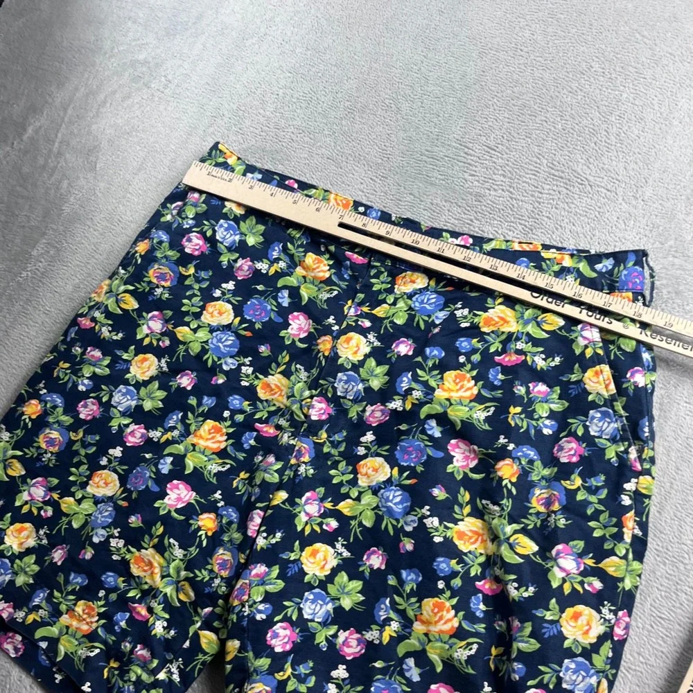 Polo Ralph Lauren Mens Floral Linen Cotton Shorts Navy Blue Size 35 Flower Print